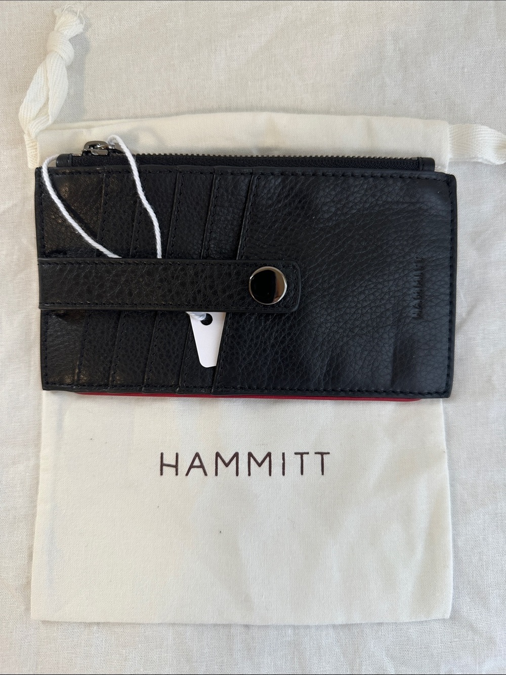 NWT Hammitt 210 West Card Case in Black/ GM